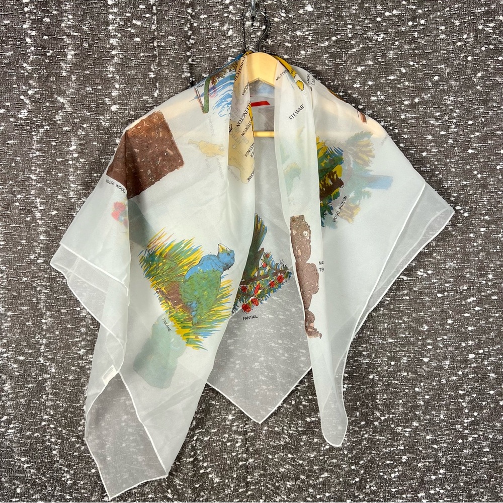 Vintage Dandy New Zealand Kiwi‎ Souvenir Scarf